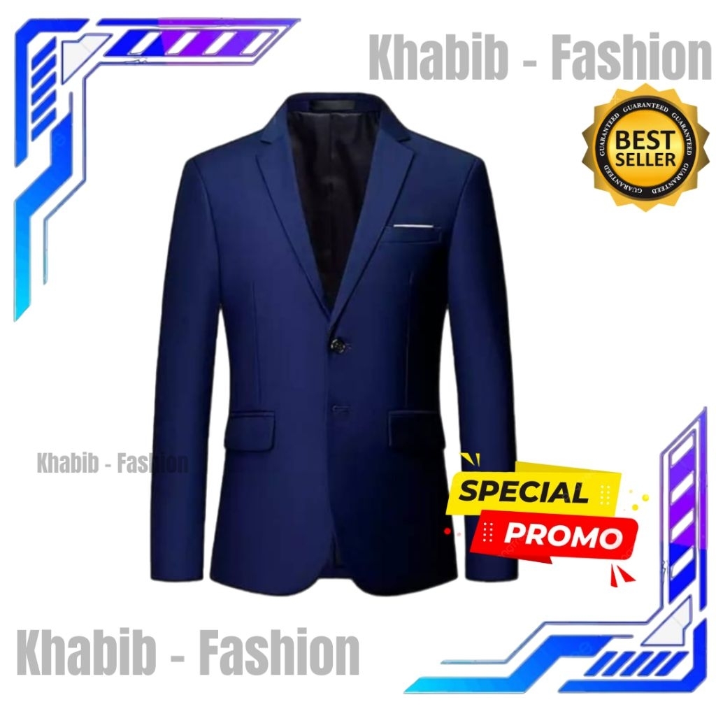 JAS FORMAL / JAS RESMI / JAS NIKAH / JAS ALMAMATER / JAS WISUDA / JAS BLAZER PRIA WARNA BIRU GELAP /