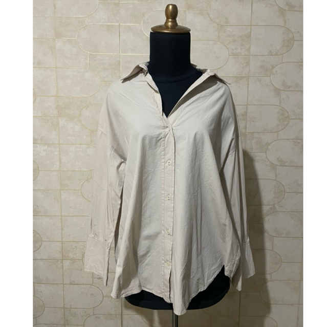 zara kemeja shirt cream preloved
