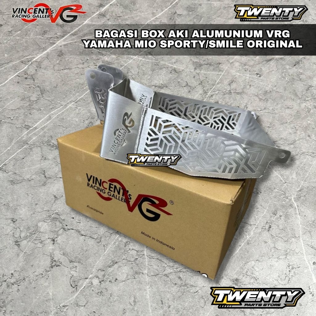 BAGASI BOX AKI ALMU VRG MIO SPORTY SMILE BOX BAGASI ALUMUNIUM ORI ORIGINAL VRG RACING