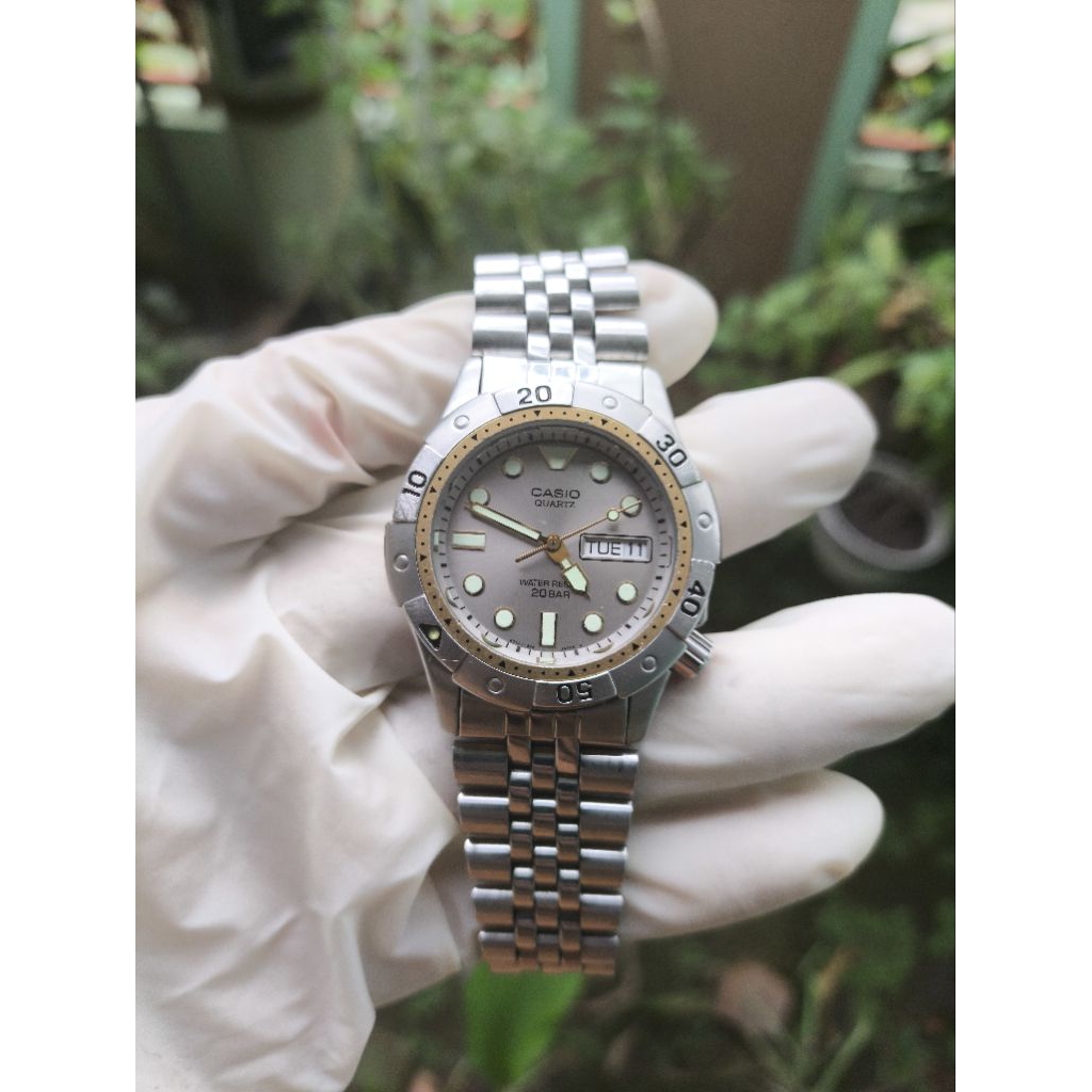 (Harga Net) Jam Tangan Casio MD-711 Diver All Original Super Rare (Sangat Langka) Bezel Muter Klik C