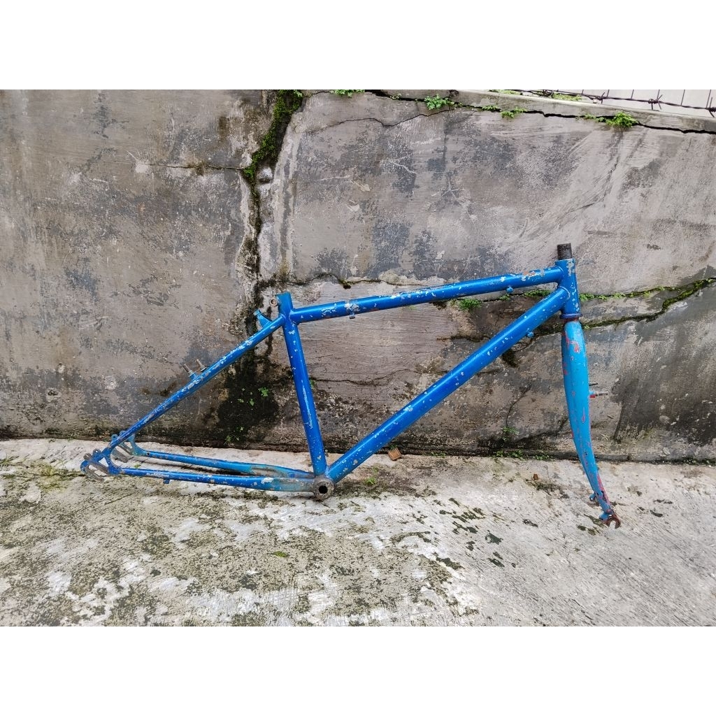 Frame Fork Sepeda MTB Jadul Ban 26 Size Frame 15" Steel Vintage Bike