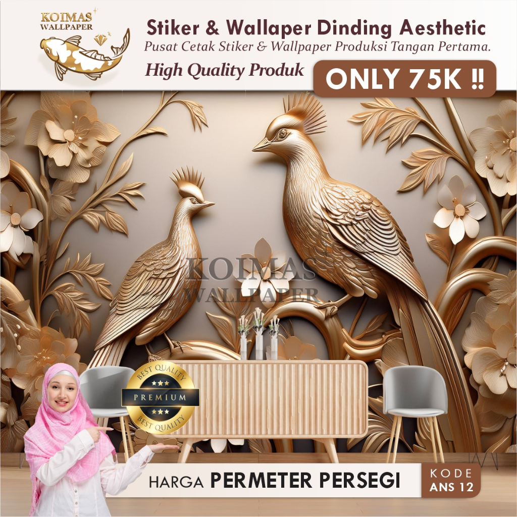 Stiker Dinding Burung 3D Kekinian Wallpaper Dekorasi Dinding Burung 3D Estetik Stiker Dinding Terbar