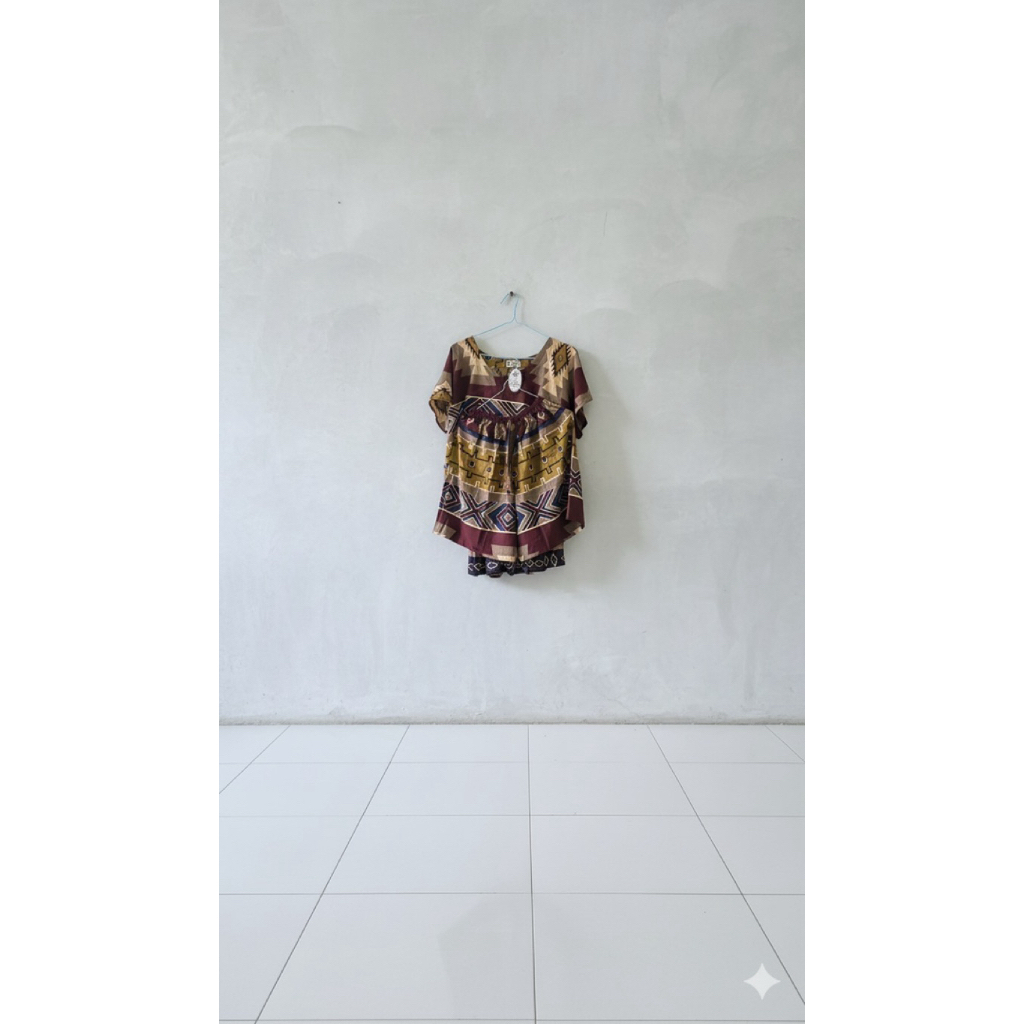 Baju OneSet Celana Pendek ~ Kain Lembut Tebal, Busui Friendly, Bumil