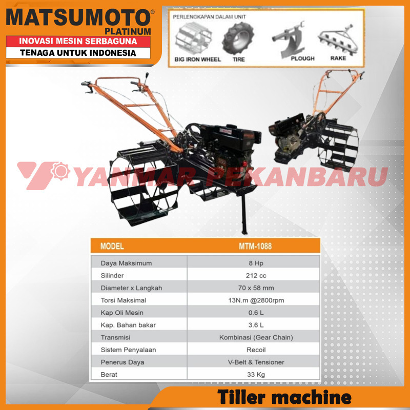 Mini Tiller Traktor Matsumoto MTM 1088 Only