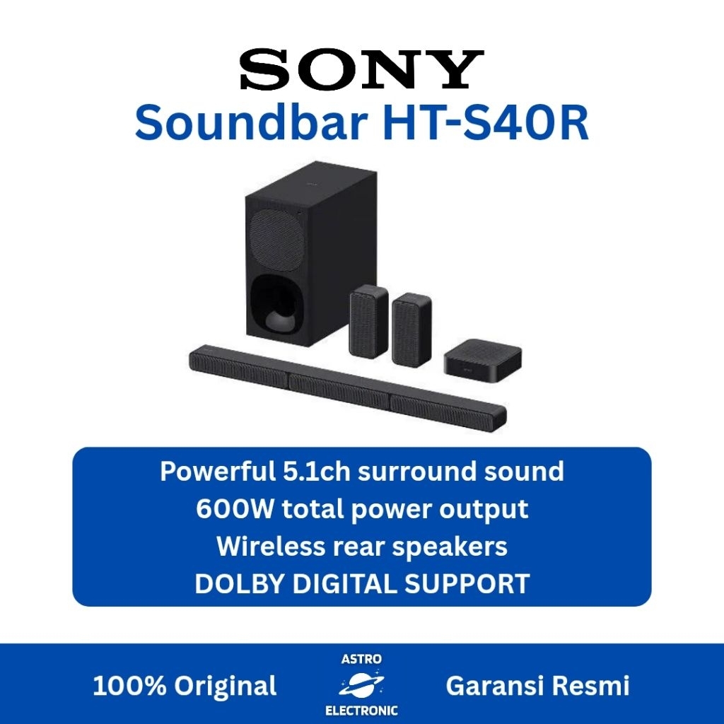 SONY HT-S40R / HTS40R / S40R WIRELESS SOUNDBAR