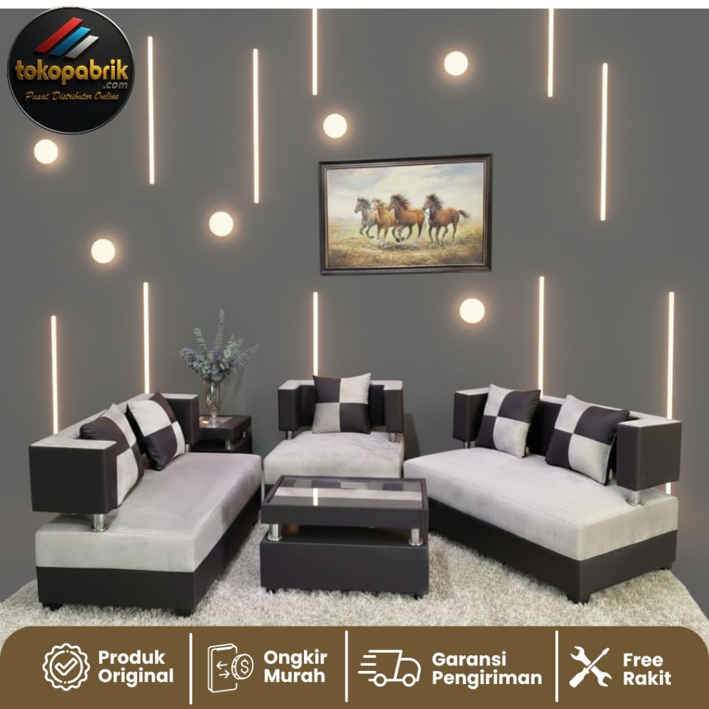 Sopa Jasmine Kotak Sofa Tamu 221 / Sofa Minimalis tipe 221 Sofa Jasmin Kotak Sopa Murah Garut Bandun