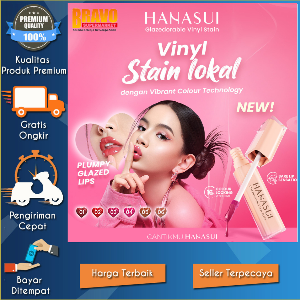 Bravo Supermarket Tulungagung - Hanasui Glazedorable Vinyl Stain