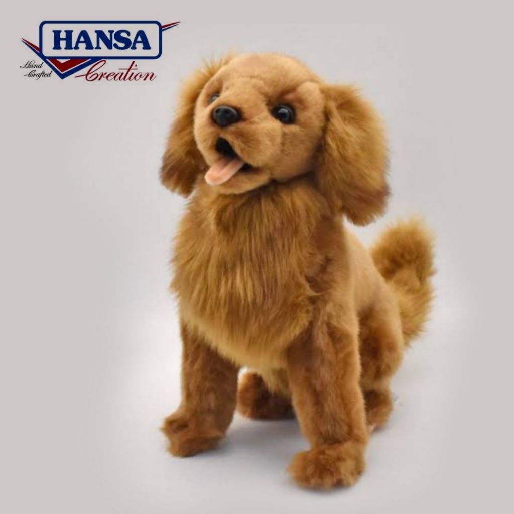 Boneka Anjing Brown Golden Retriever lmprot U.S.A Original HANSA Puppy Dog Plush Stuffed Animal soft