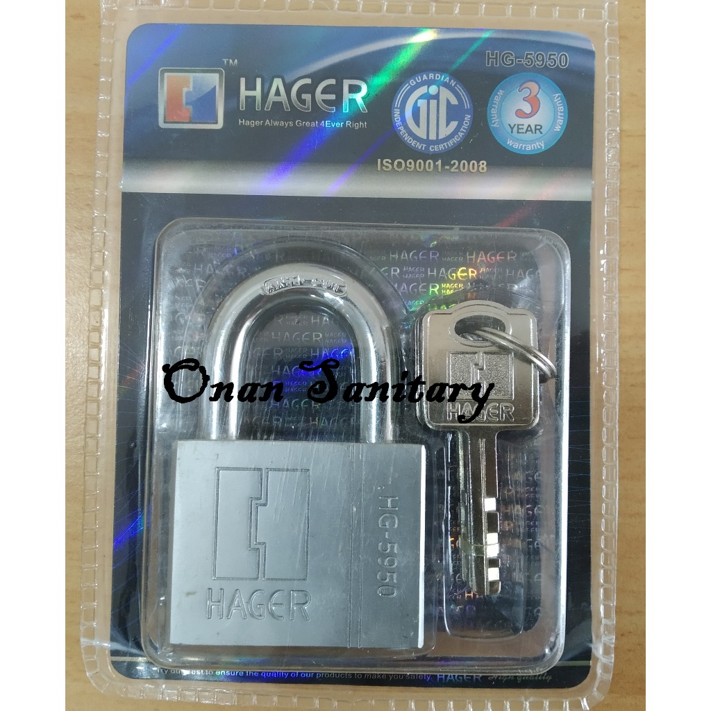 GEMBOK HAGER 50 MM 4 KUNCI PENDEK