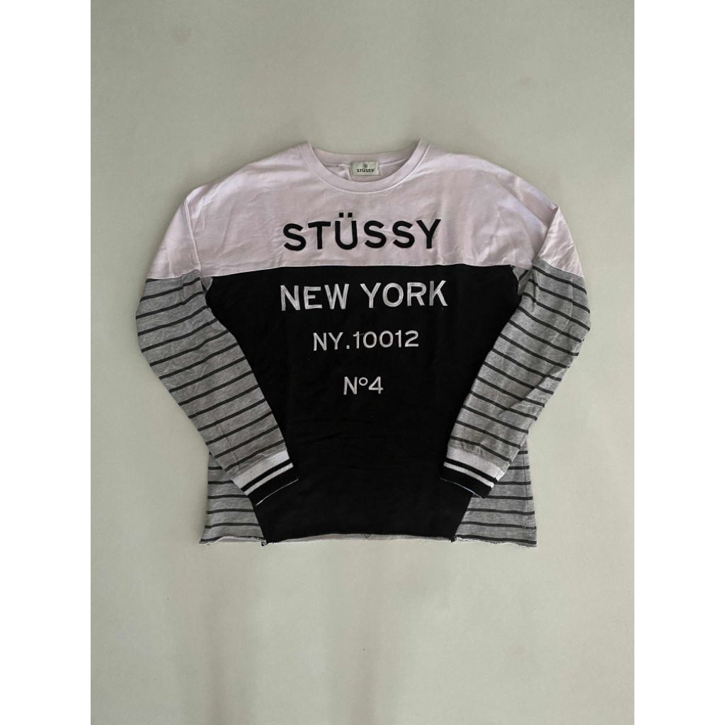 KAOS TSHIRT LONG SLEEVE STUSSY WOMEN UNFINISHED CUTTING