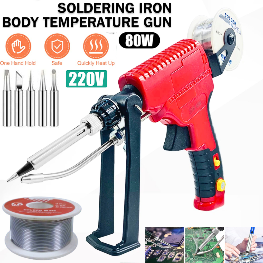 LEFAVOR Solder Listrik Tembak Paket Lengkap Timah+Mata Solder Adjustable Temperature 80W - LEF-220