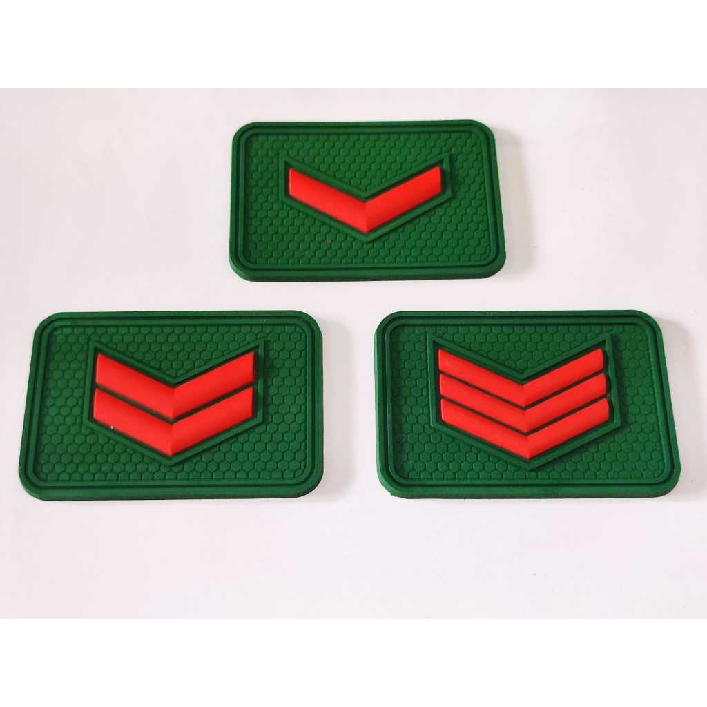 patch rubber 3D pangkat tni ad kopda - koptu - kopka / tempelan karet velcro