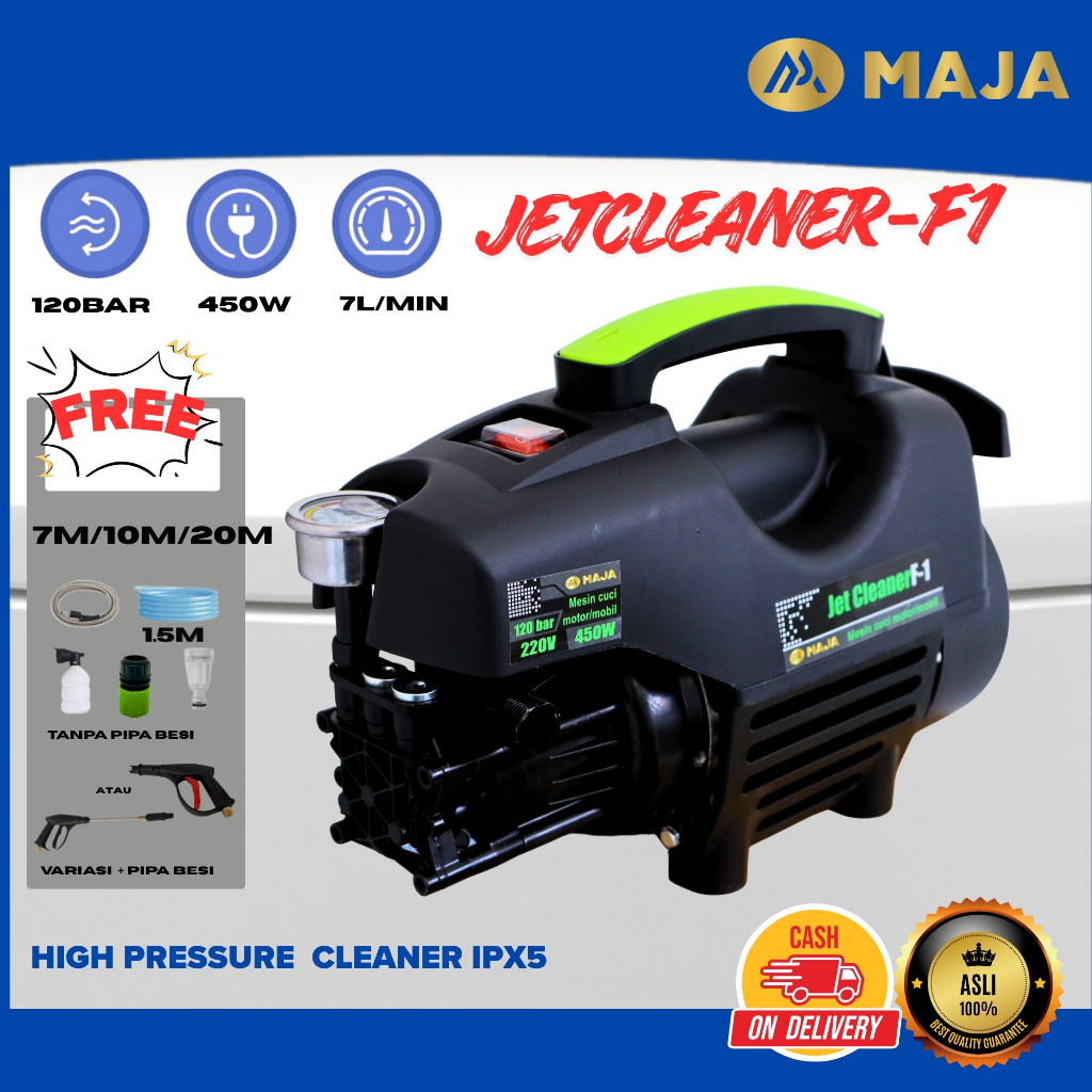 Mesin Cuci Tekanan Tinggi 120 Bar 450 Watt untuk Motor Mobil dan AC
