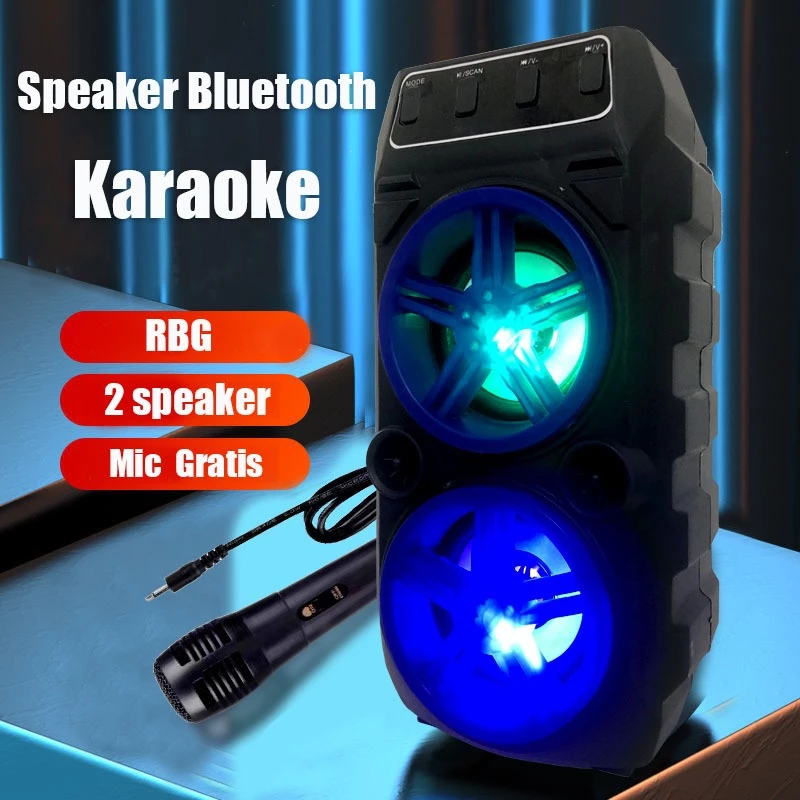 JA SQ2008 SPEAKER BLUETOOTH SQRS-2008 BONUS MIC KARAOKE WIRELESS SPEAKER SQ 2008 KAROKE SPEAKER