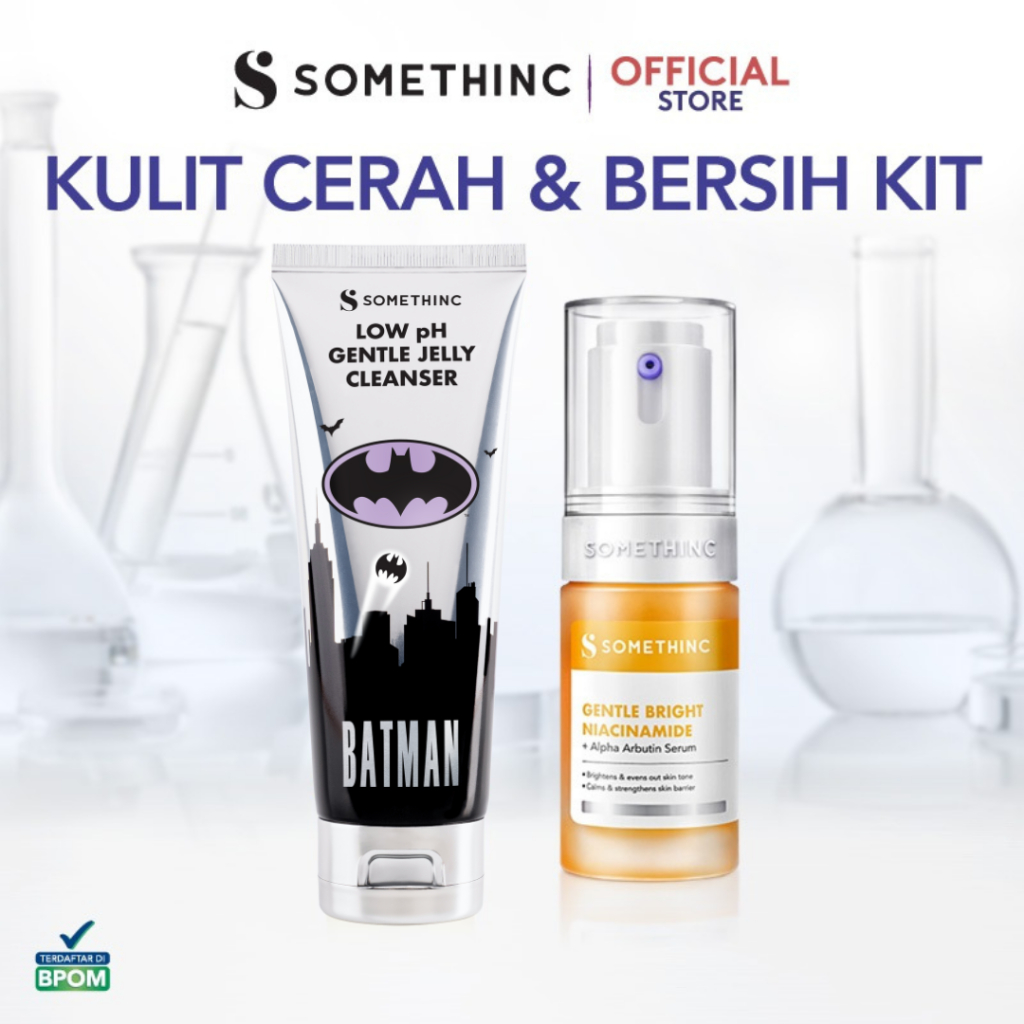 [BUNDLE HEMAT] SOMETHINC Kulit Cerah & Bersih Kit - (Low pH Gentle Jelly Cleanser & Gentle Bright Ni