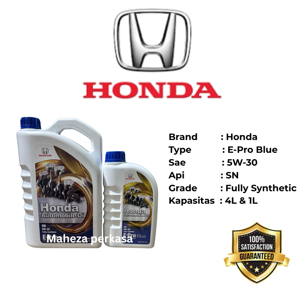 Honda Epro Blue 5W-30 Oli Honda 5W-30 Original E-Pro Blue Oli Mesin Mobil Honda Genuiene OEM