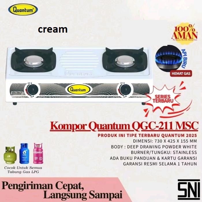 Kompor Quantum 2 Tungku Burner Stainless Kompor Gas Quantum QGC211MSS / QGC211MSC / QGC211MSB
