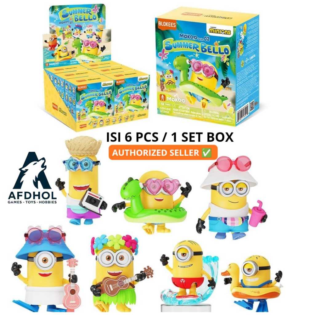 BLOKEES MINIONS MOKOO SERIES 02 SUMMER BELLO ACTION FIGURE MINIONS BLINDBOX BLIND BOX FIGURES SUMMER