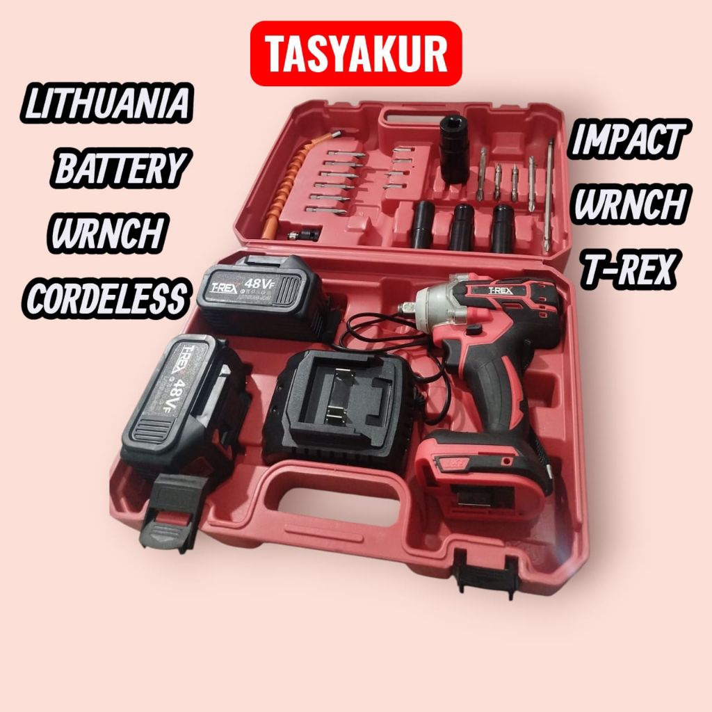 T-REX IMPACT CORDELESS WRNCH Bruslhless impact Batrai Mesin Bor torsi besar