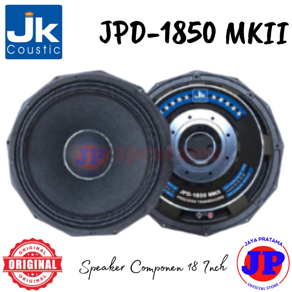 JK Coustic JPD-1850 MKII Speaker Componen Original 18 Inch JPD1850