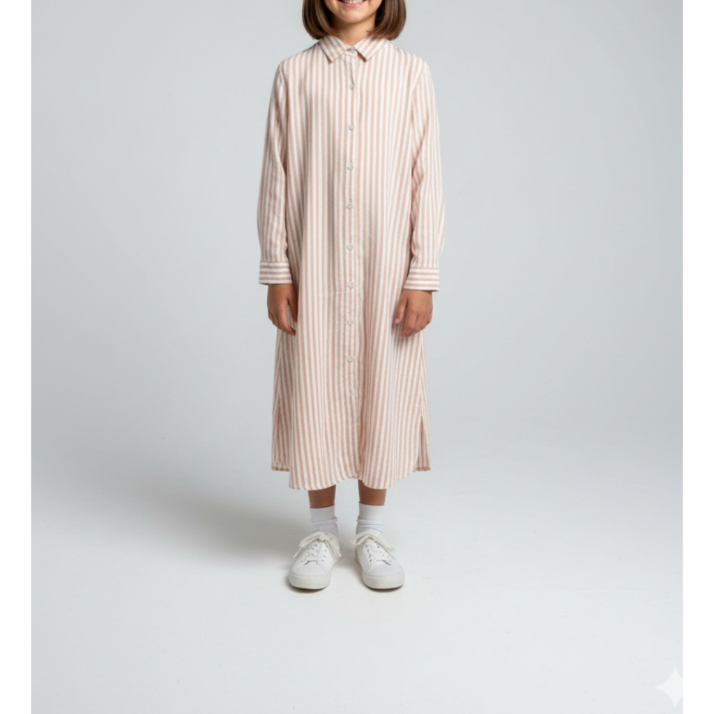 Remix Jeans Gamis Anak Salur Salem | Gamis Anak Perempuan