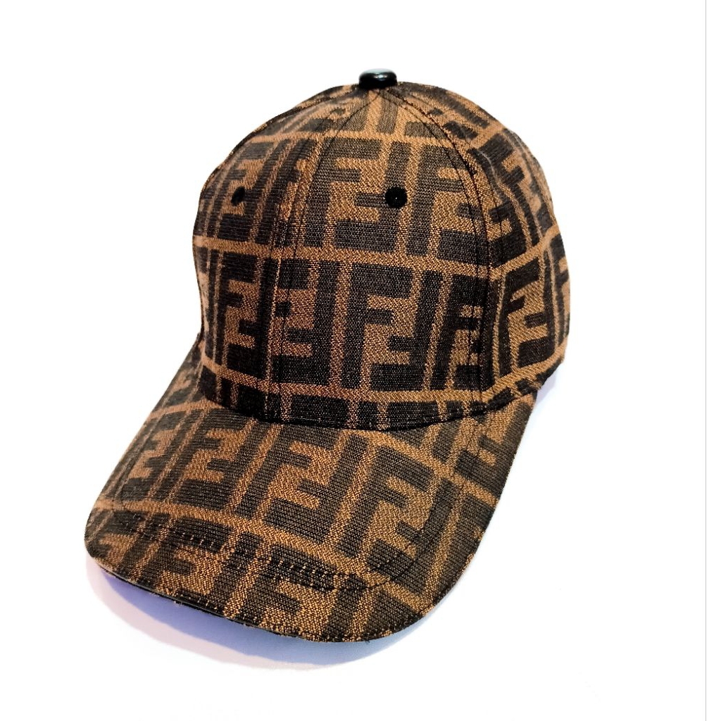 topi baseball coklat logo F