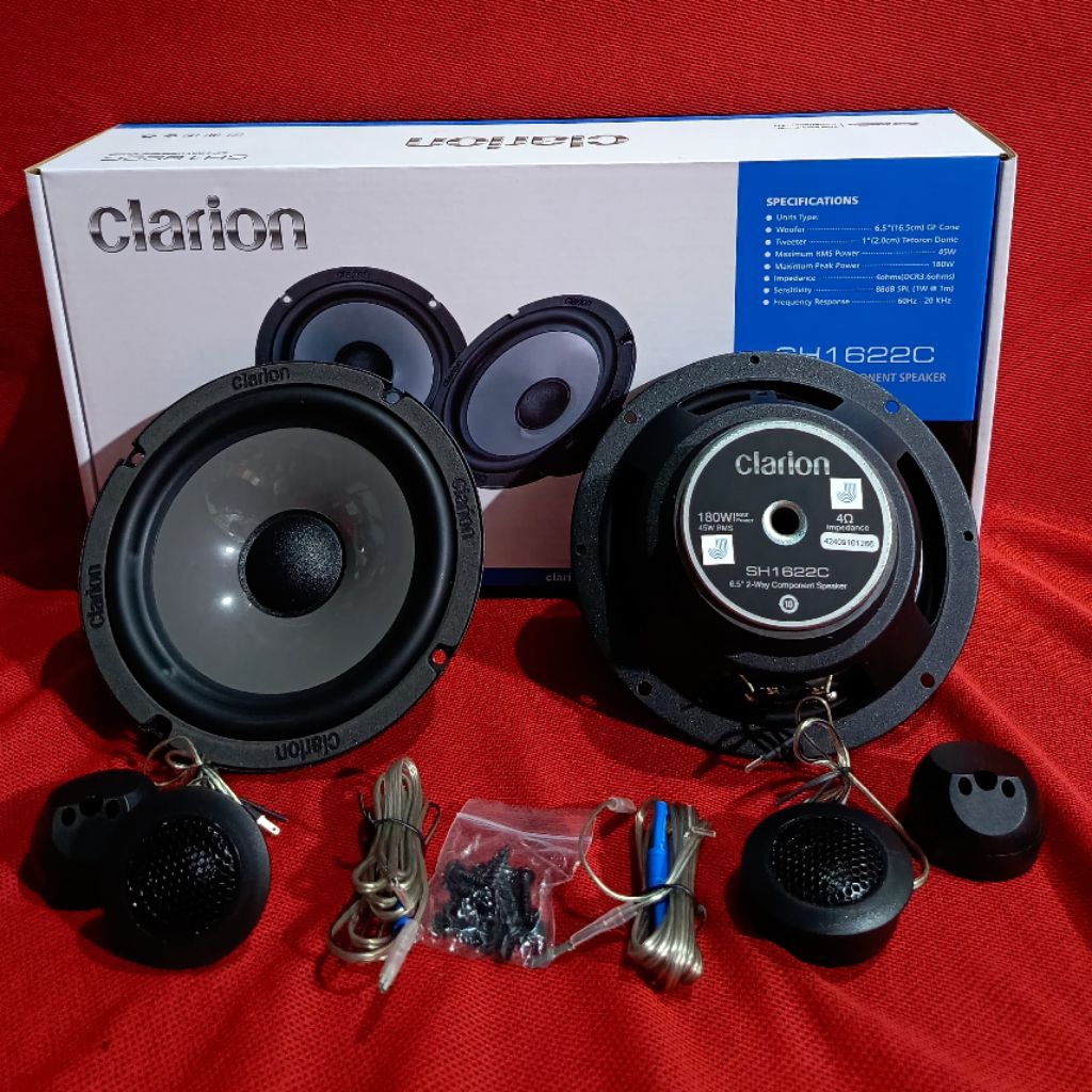 Speaker Mobil 2-Way Component -Clarion Speaker SH Series SH1622C - 6.5 Inch -Speaker Mobil