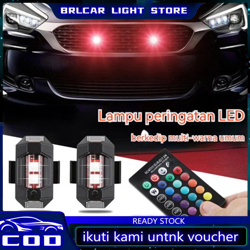 Lampu LED 7 Warna Universal Lampu LED Kedip Pesawat RGB Safety Sein Dip Motor Mobil Dengan remote co