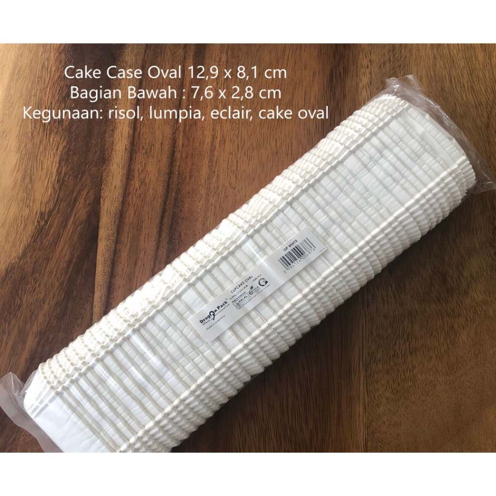 Cup Oval Cake Dragon Pack Putih Polos / Cup Risol ( REPACK )