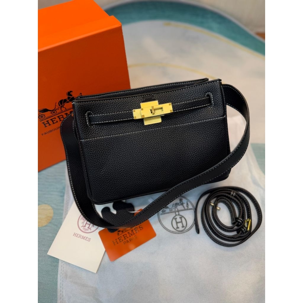 Tas Wanita Kelly Bahan Kulit Premium– Shoulder sling Bag Elegan Size 25cm Free Box