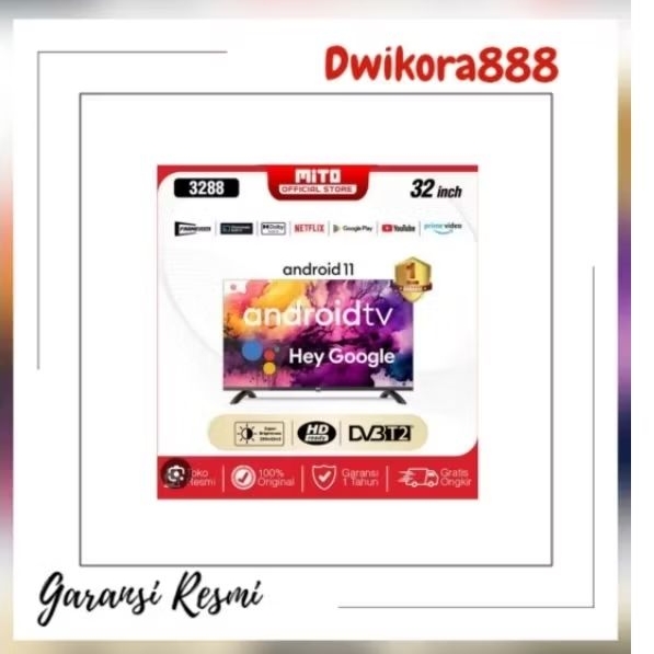 ANDROID TV 32INCH MITO 3288 BERGARANSI RESMI MITO