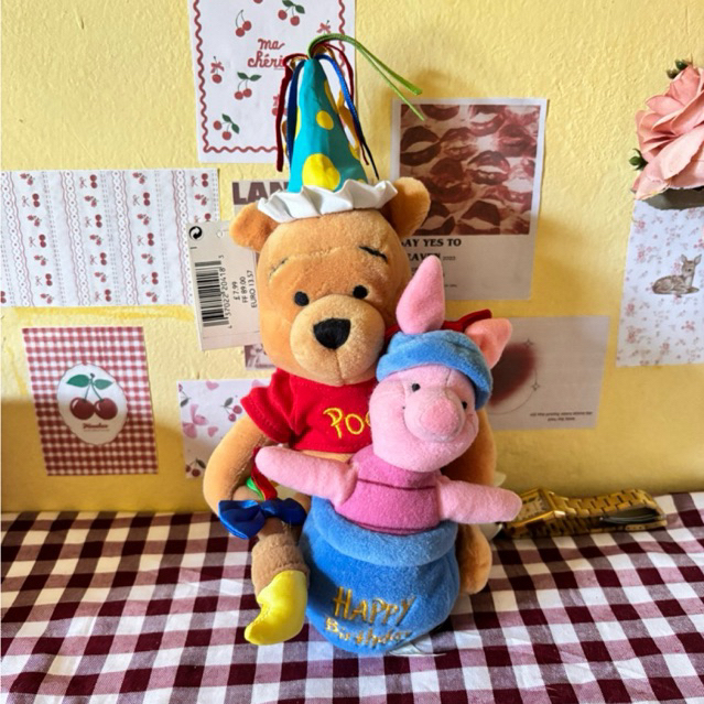 Boneka Winnie The Pooh Piglet Classic Piglet Eeyore Disney