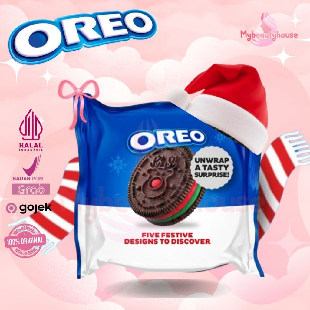 ( 1 PCS ) OREO Red and Green Festive Creme Chocolate Sandwich Cookies, Holiday Cookies