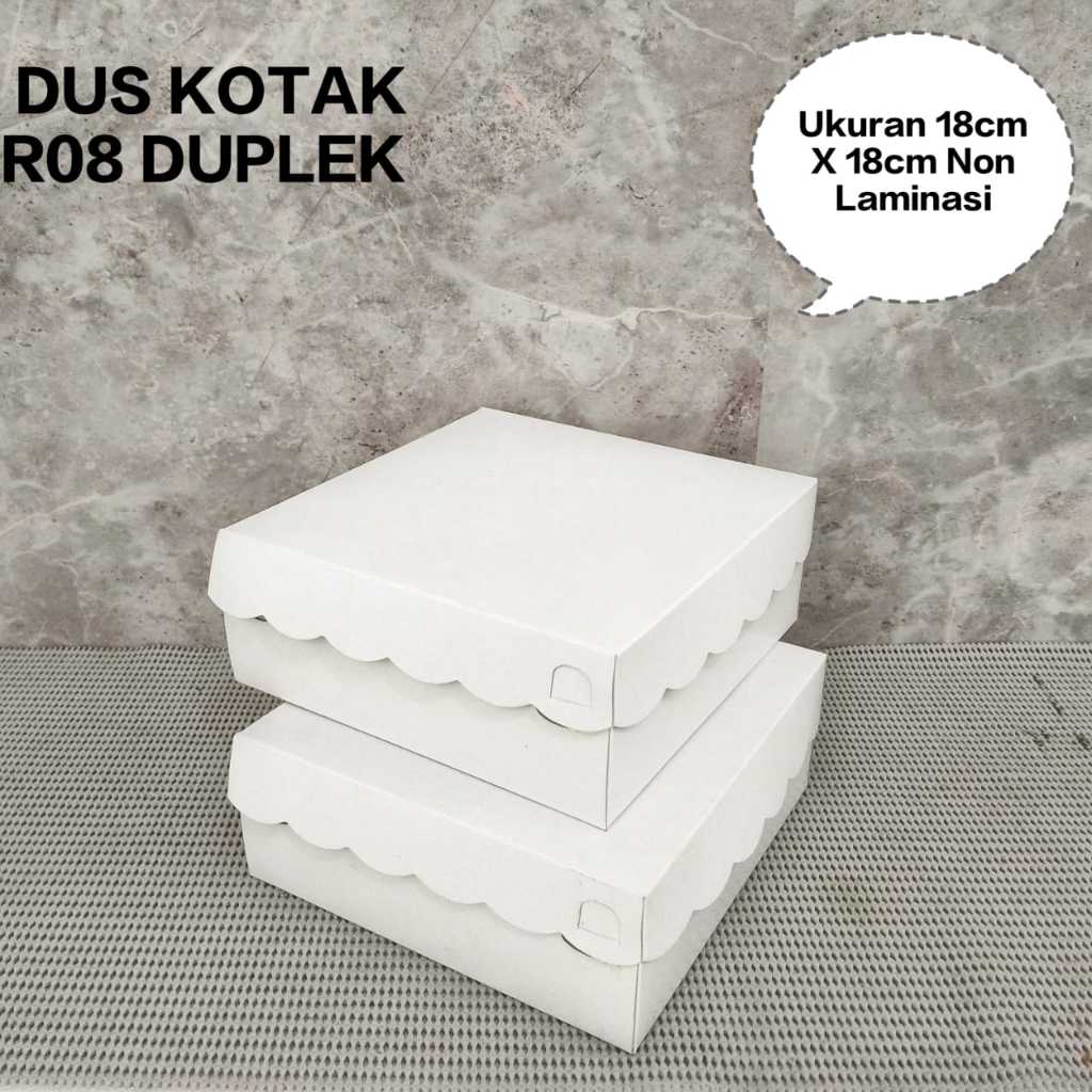 Dus kotak nasi renda putih 18 x 18 + mika 4 sekat box duplek  Renda R08S non laminasi perpack 50 pcs