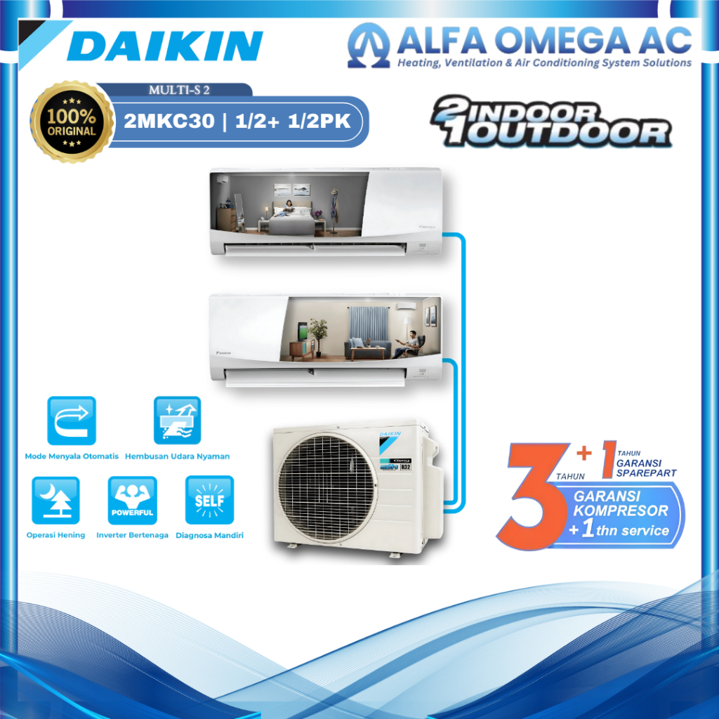 Daikin Multi-S Inverter AC 2 Indoor 1 Outdoor 2 Koneksi | ac termurah tangerang | ac bsd | ac invert