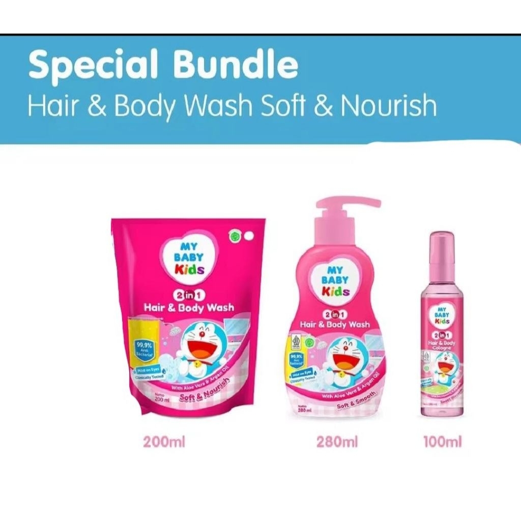 PAKET My Baby Kids Hair & Body Wash Soft & Nourish