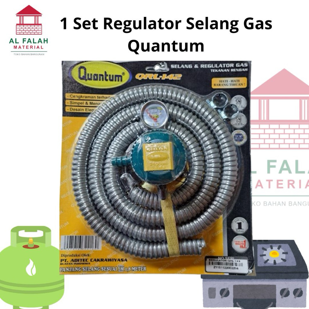 Quantum Selang Regulator Gas 1.8Meter Original