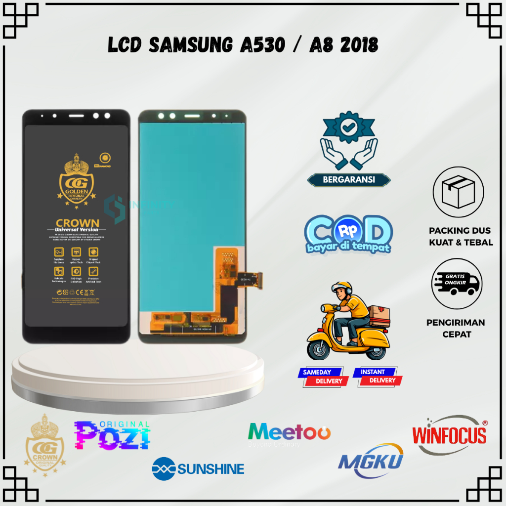 LCD SAMSUNG A8 2018 / (SAMSUNG GALAXY A8 2018) / A530 TOUCHSCREEN FULLSET COMPLETE ORIGINAL