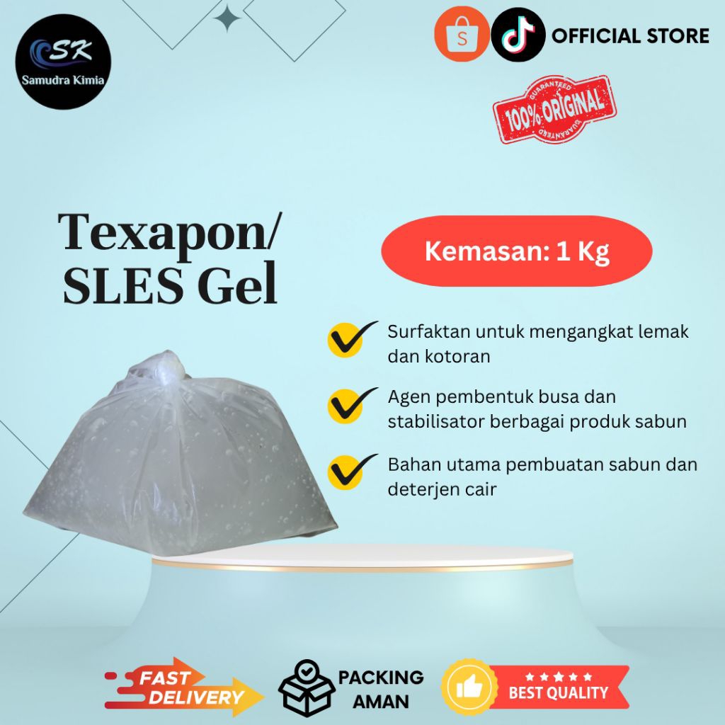 Texapon N70/SLES/Bahan Sabun & Deterjen Cair 1 kg