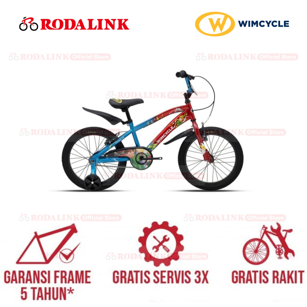 Wimcycle Sepeda Anak BMX 18 inch Dragster Oki Nirmala 18 | Sepeda Anak BMX Dengan Roda Bantu