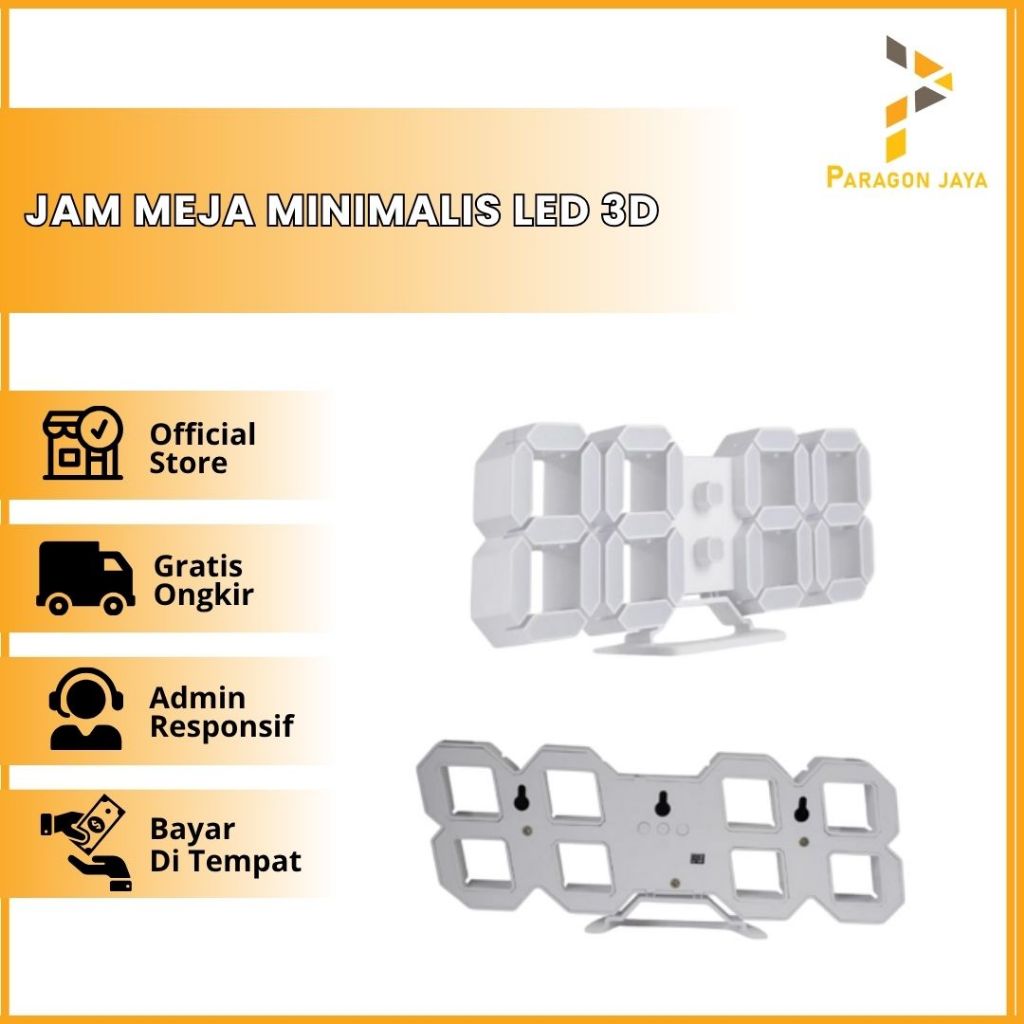 Jam Meja LED 3D Jam Dinding Digital Angka Modern Minimalis
