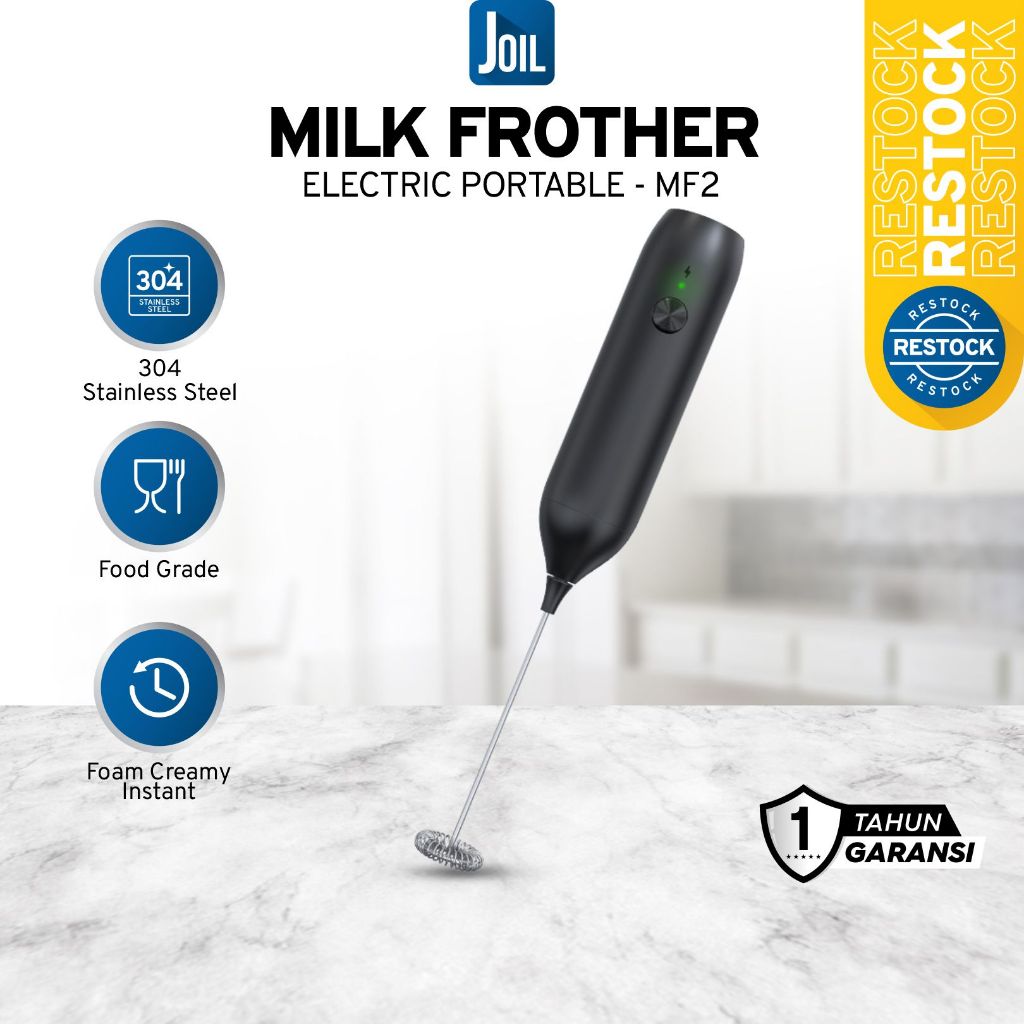 Joil Milk Frother Alat Pengaduk Foam Susu Kopi Latte Elektrik Portable MF2