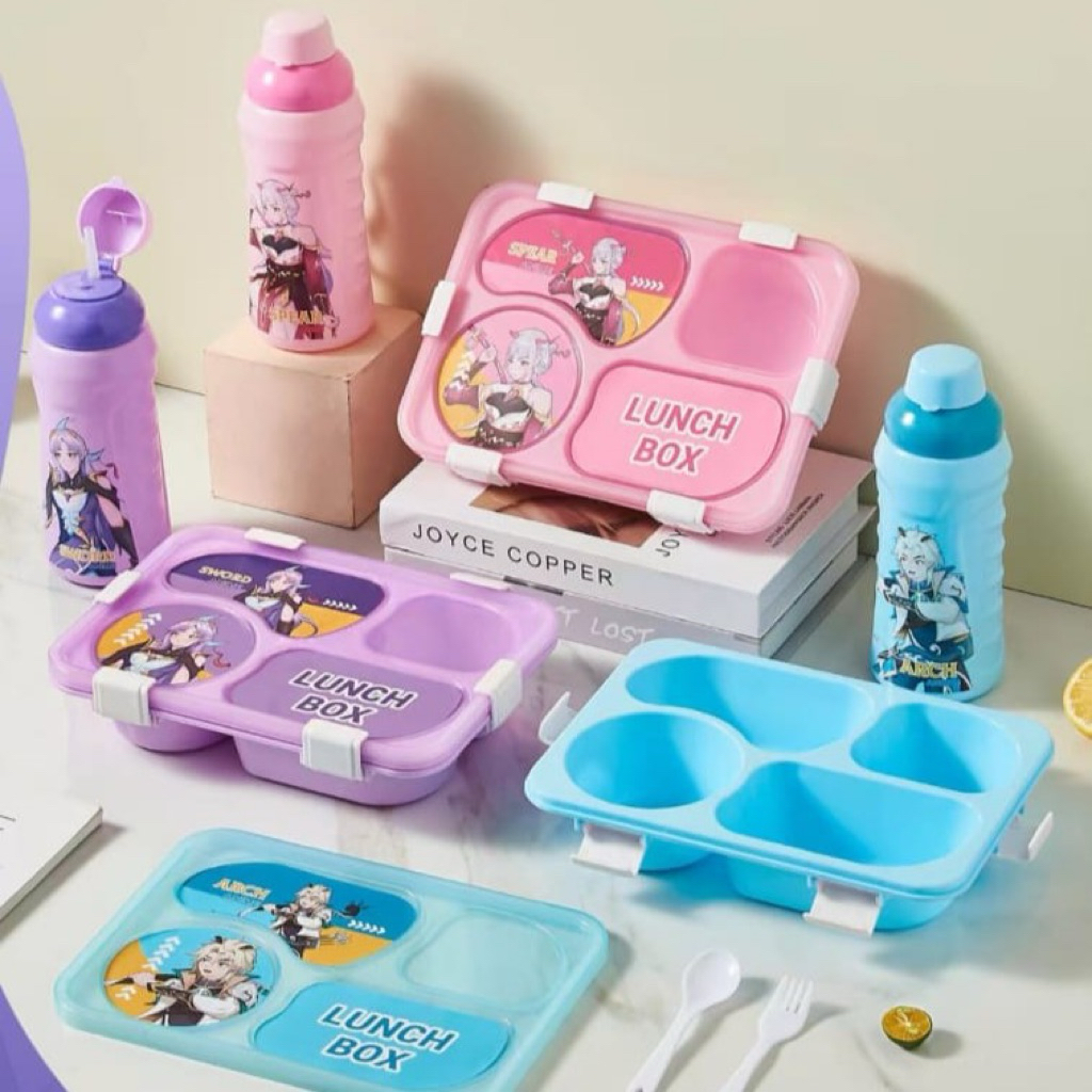 [Nisyhop]LunchBoxTempatBekaAnak+BotolMinumAnakPraktisDanLucu