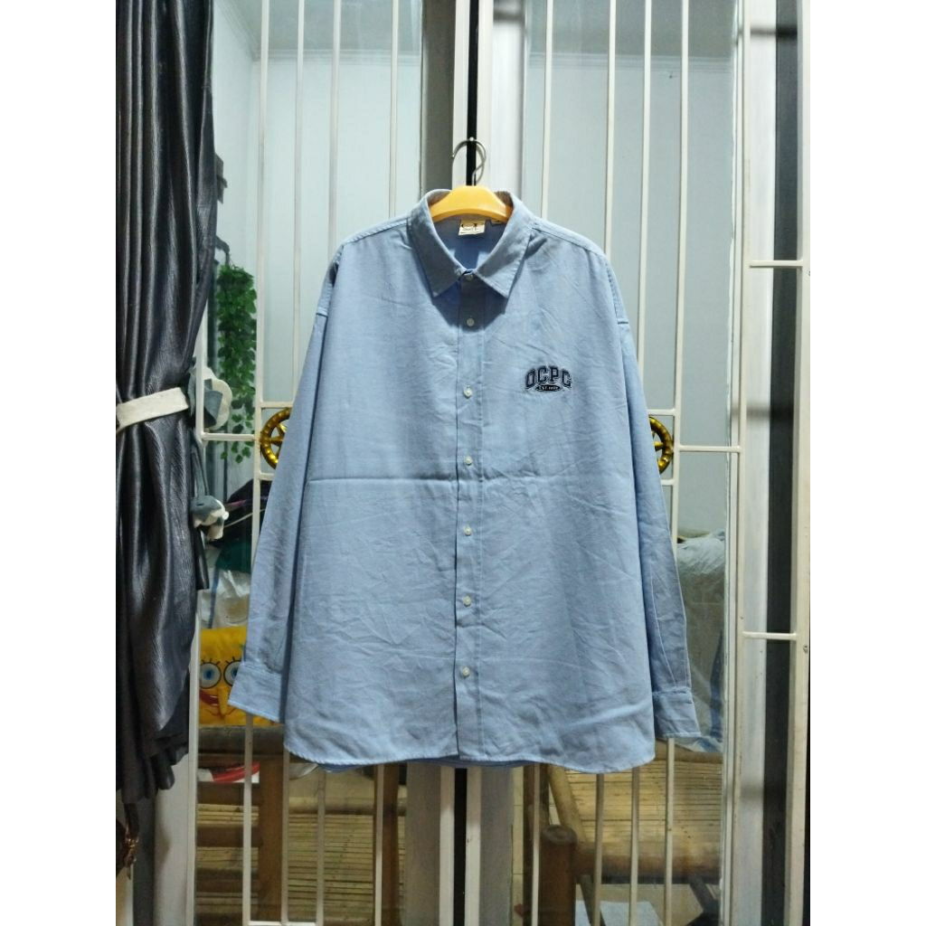 kemeja soft oxford ocean Pacific kasual pria super jumbo 7XL