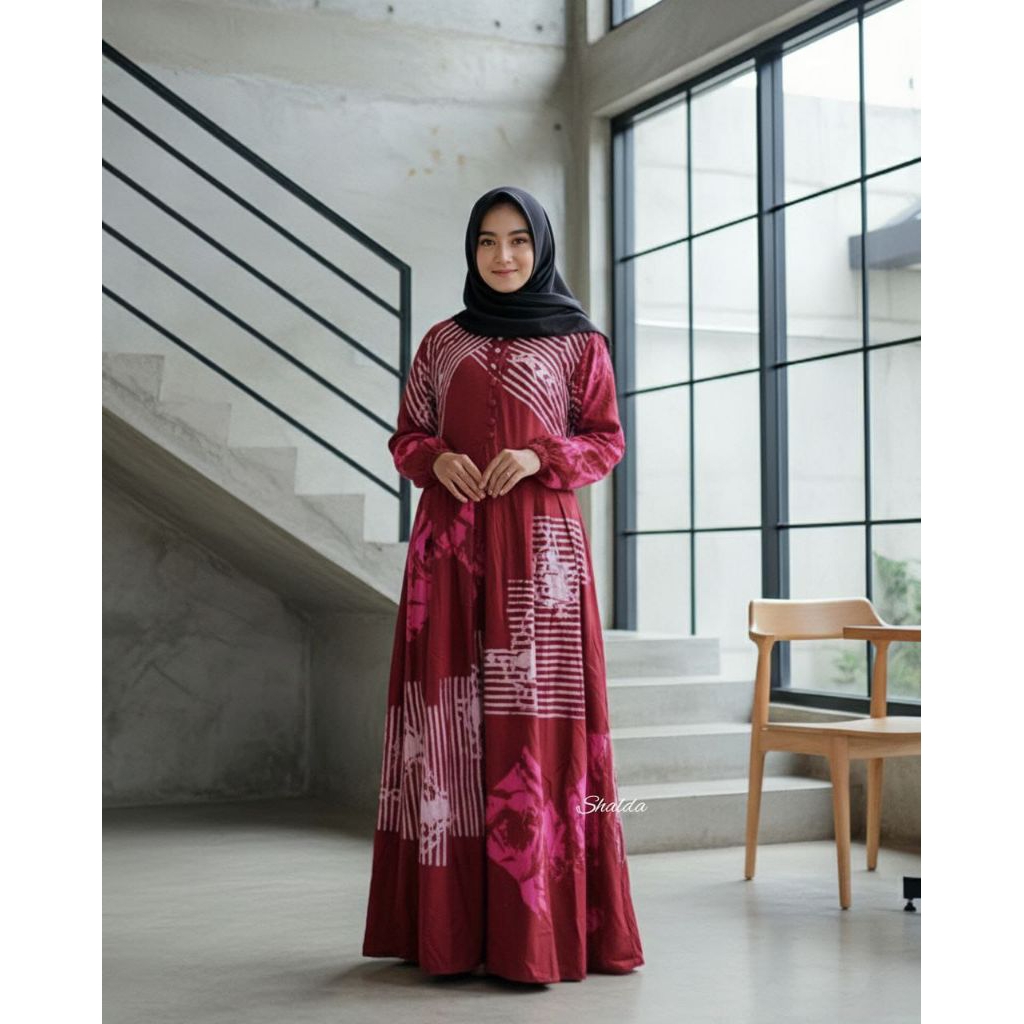 Gamis  pelangi, gamis batik pekalongan, daster batik pekalongan