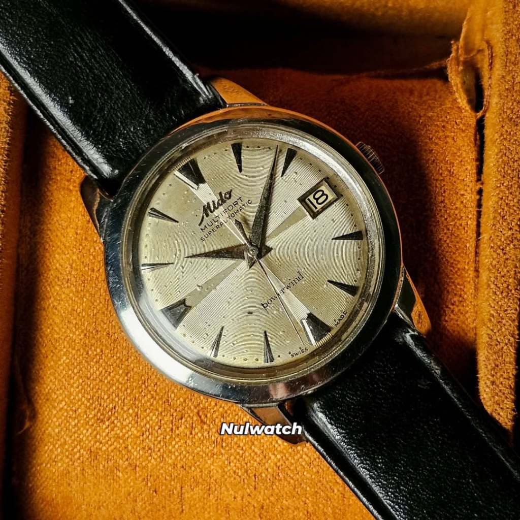 Vintage Late 1950s Mido Multifort Superwind Powerwind Propeller Dial JUMBO Size