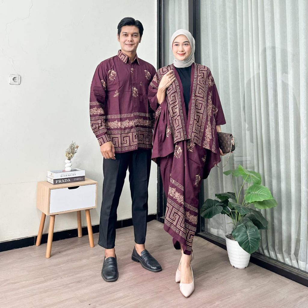Couple Kemeja Batik Set Cardigan Rok Lilit Amd viral