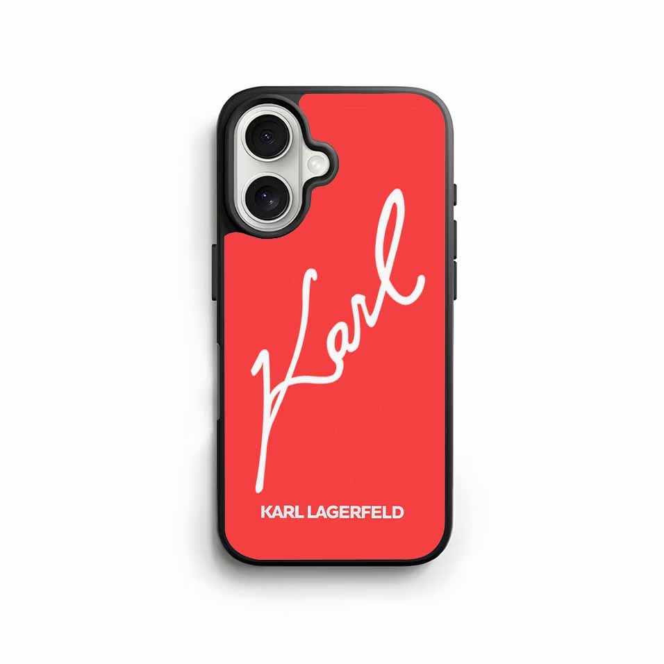 iPhone Case Karl Lagerfeld Signature Hybrid Rubber for 17 Pro Max 16 15 14 Plus 13 12 Mini 11 KL011