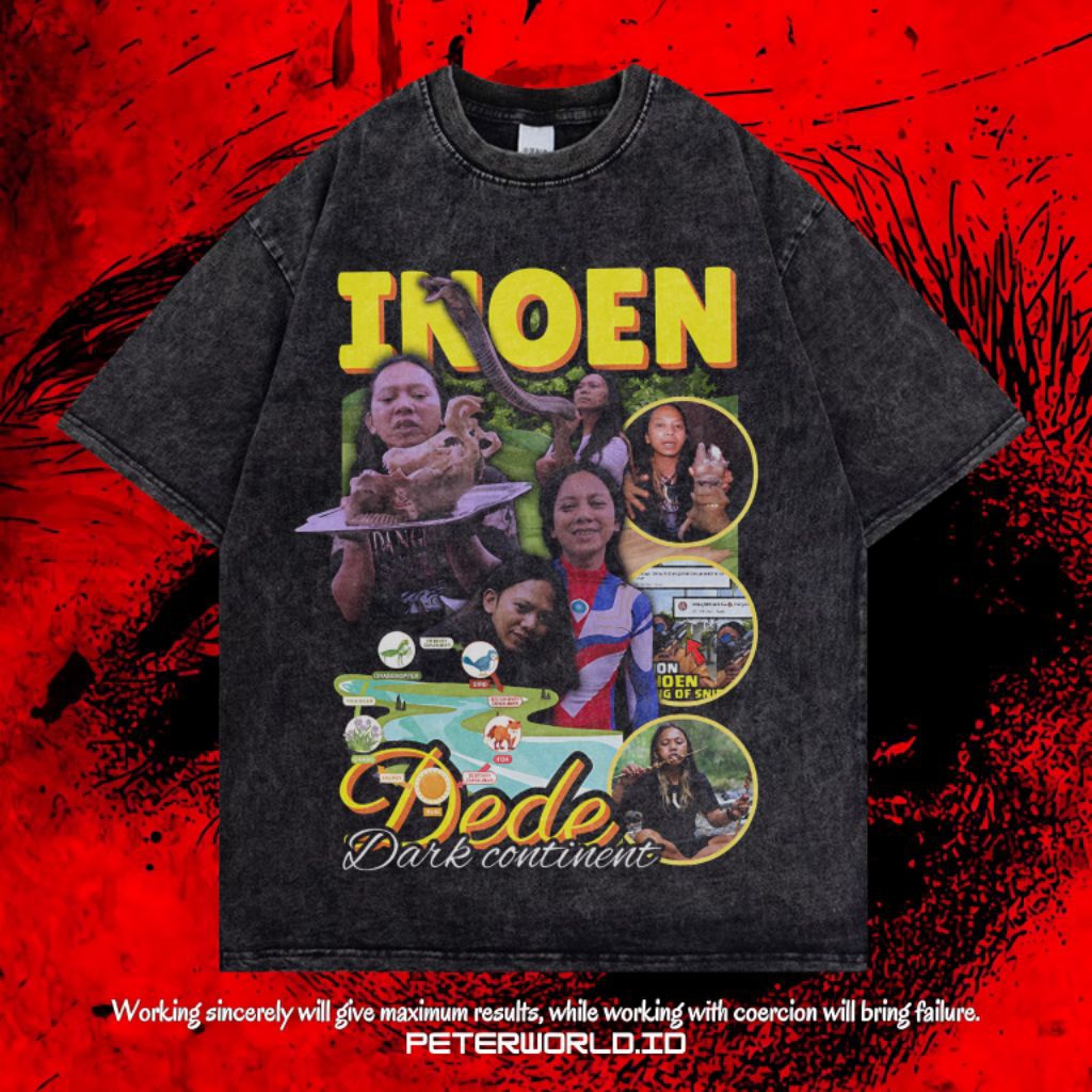 Kaos Dede Inoen Dark Continent Oversize Washing Vintage Tee | Kaos Oversized | Kaos Washing | Oversi