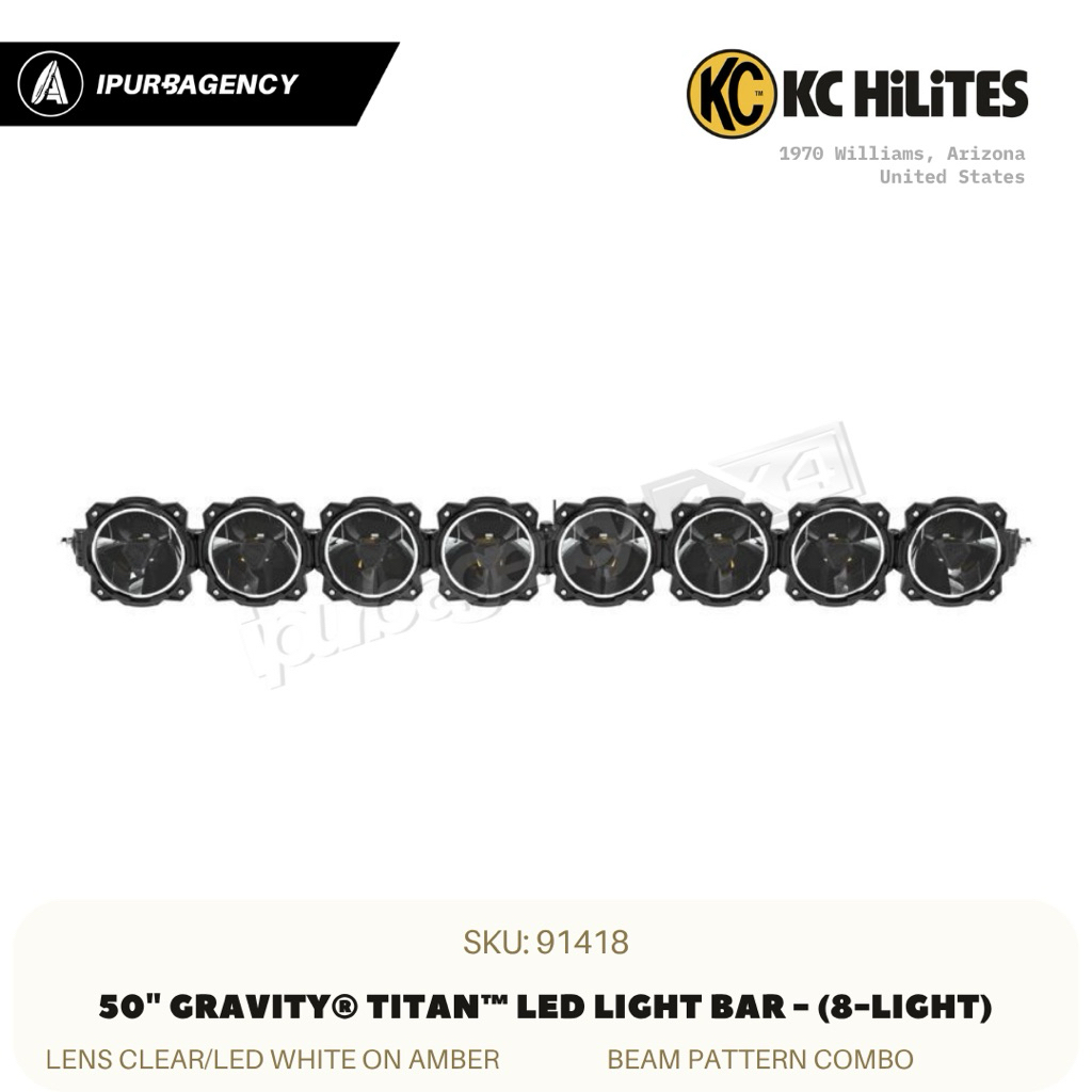 KC HiLiTES (50 INCH) GRAVITY TITAN LED LIGHT BAR - 8-LIGHT 91418